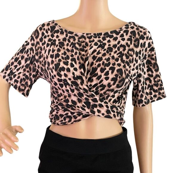 Victoria’s Secret Heavenly by Victoria Model Twist Tie Crop Tee Leopard Sz Small - Picture 5 of 12
